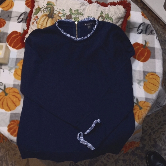 J Crew Merchantile Women XL Navy Top - Picture 1 of 8